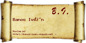 Banos Iván névjegykártya