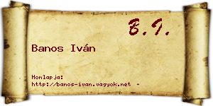 Banos Iván névjegykártya